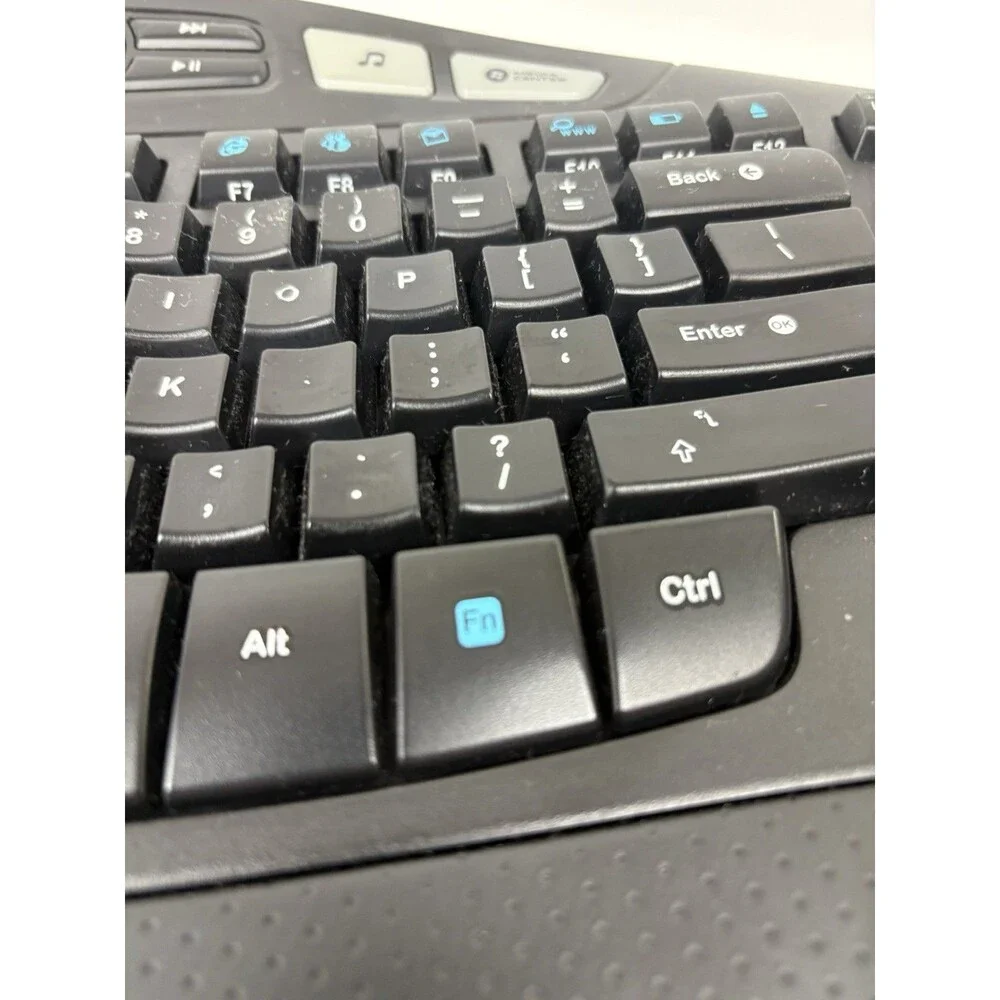 Logitech K350 Wireless Comfort Wave Ergonomic Keyboard Black No USB Dongle EUC